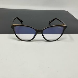 Quay Please Advise Blue Light Glasses cat eye tortoise